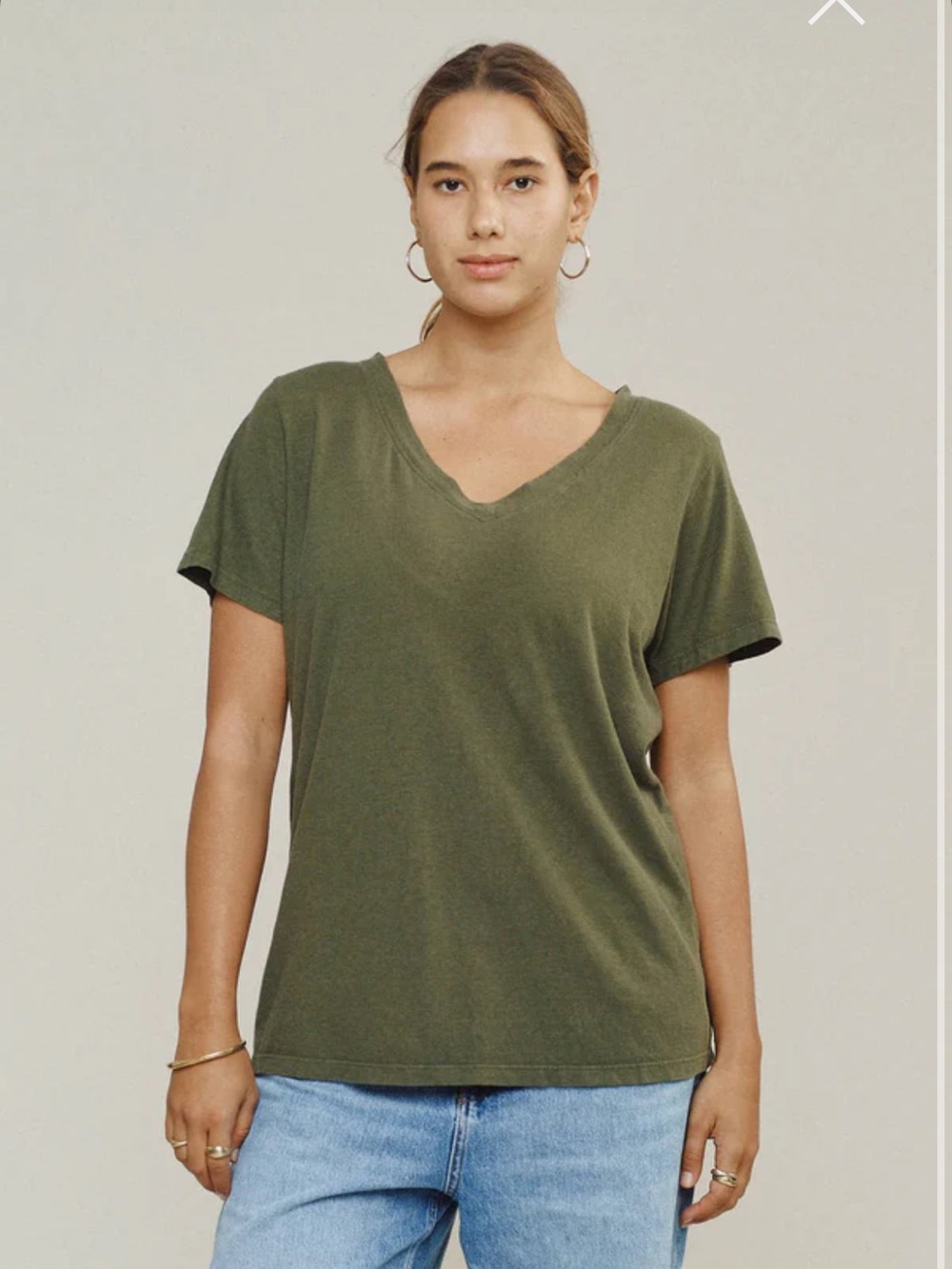 Jungmaven Sage Agave Green Nontoxic Hemp Organic Cotton Relaxed V-Neck Tee